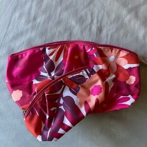 Clinique Pink and Red Cosmetic Bag